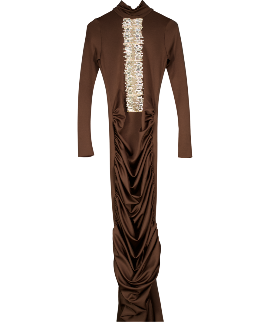 SALMA OSMAN Brown Chocolate Starlight Gown UK XS