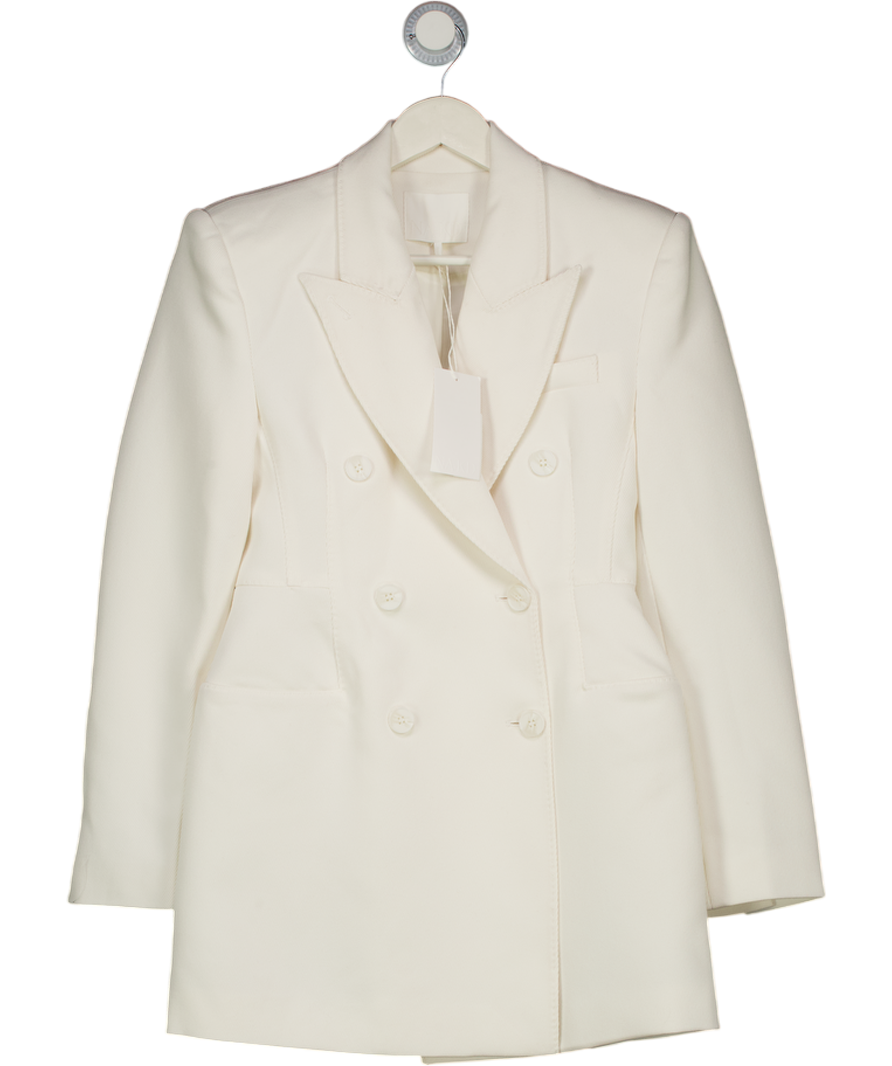 NA-KD Cream Long Hourglass Blazer UK 6