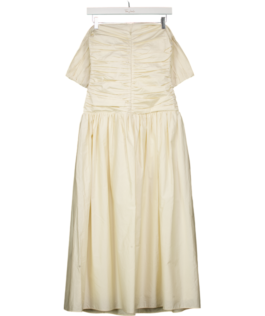 More Noir Cream Pleated Bodice Midi Dress UK S