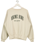 Anine Bing Beige Organic Cotton Ramona Sweatshirt UK L