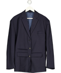 MARCELA LONDON Navy Blue Relaxed Fit Pinstripe Blazer UK S