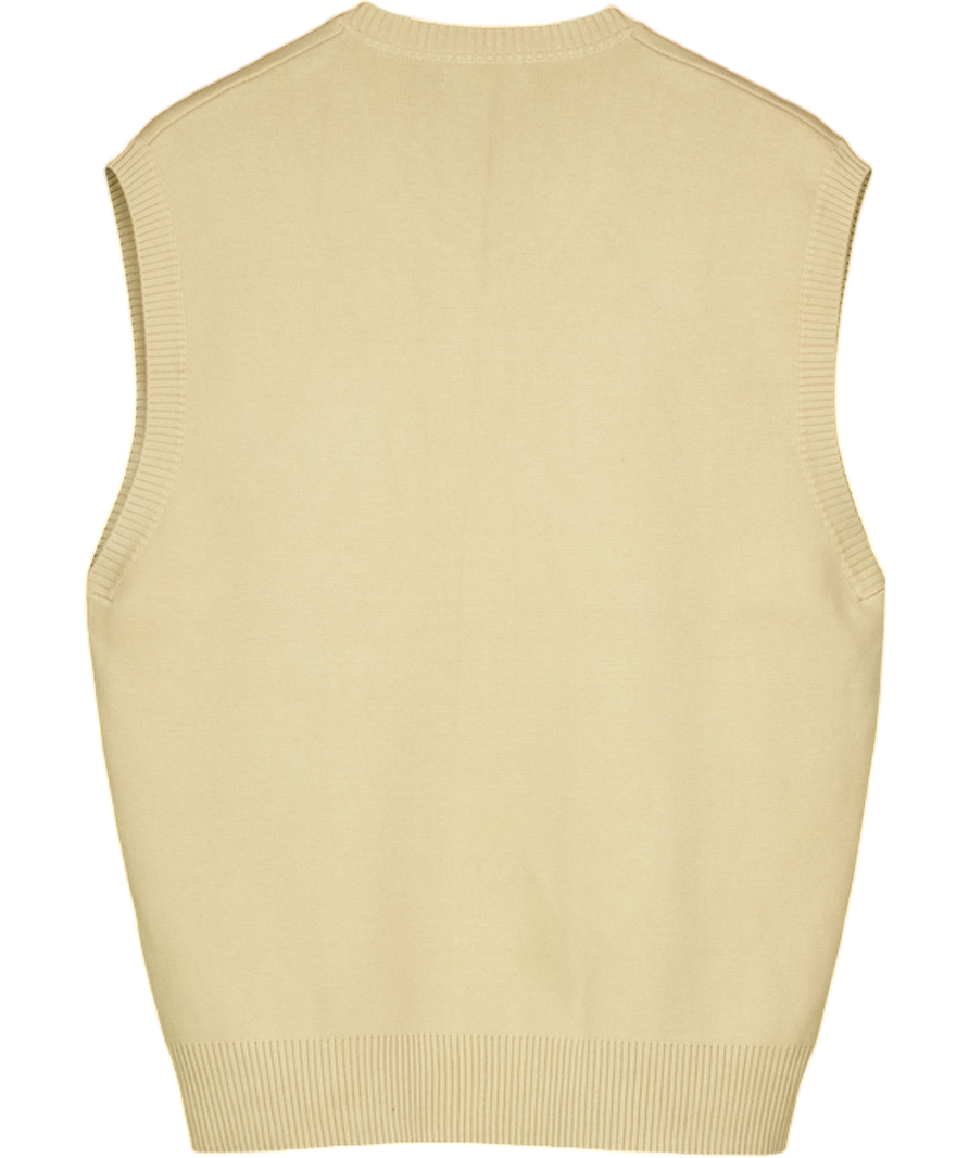 ZARA Beige 100% Cotton Knit Vest Top UK L