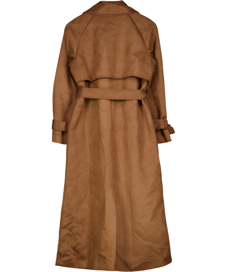 SOERA Tan Brown Faux Suede Trench Coat UK S