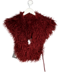 & Other Stories Haka Mongolian Faux Fur Backless Top In Wine Red UK S/M