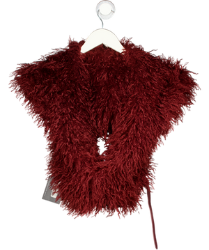 JADED LONDON Haka Mongolian Faux Fur Backless Top In Wine Red UK S/M