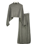 Commense Grey Plain Turtleneck Knit Pants Set UK XS