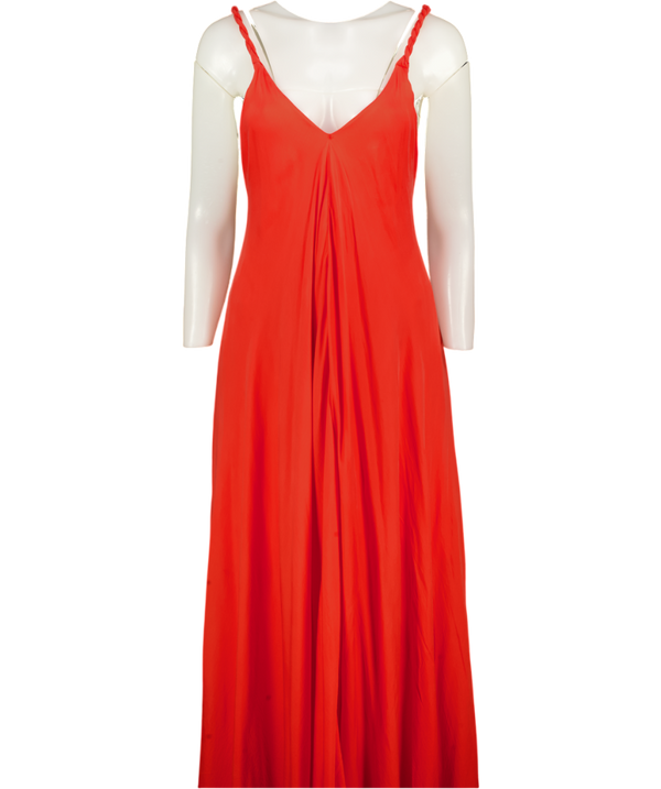 KALITA Red Strappy Lyocell Maxi Dress With Plaited Straps UK XS/S