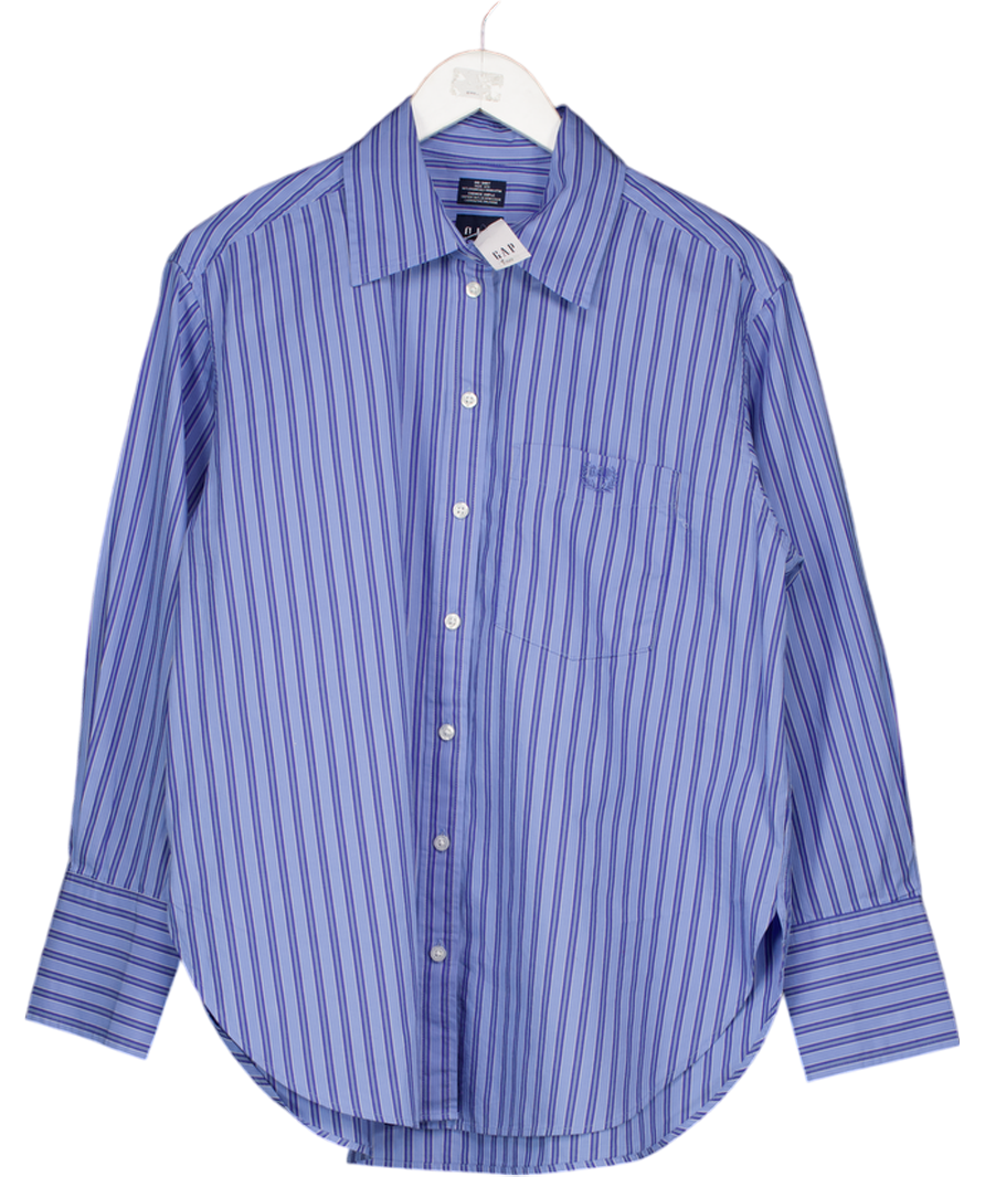 GAP Blue Stripe Poplin Oversized Shirt UK XS