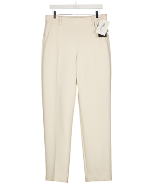 KHAITE Cream Cambie Virgin Wool Twill Straight-leg Trousers Us 4 UK 8