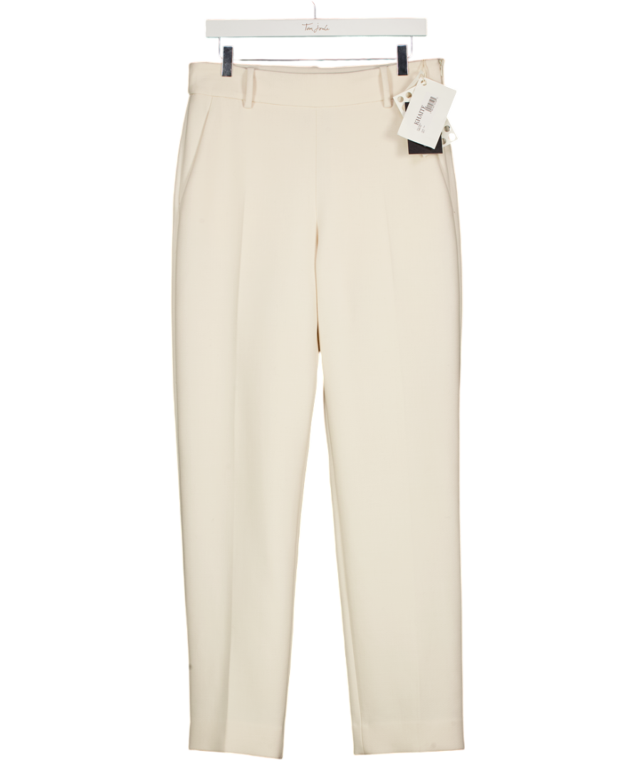 KHAITE Cream Cambie Virgin Wool Twill Straight-leg Trousers Us 4 UK 8