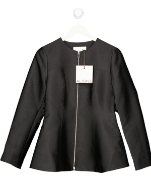 Aligne Black Dara Satin Zip Blazer UK 10