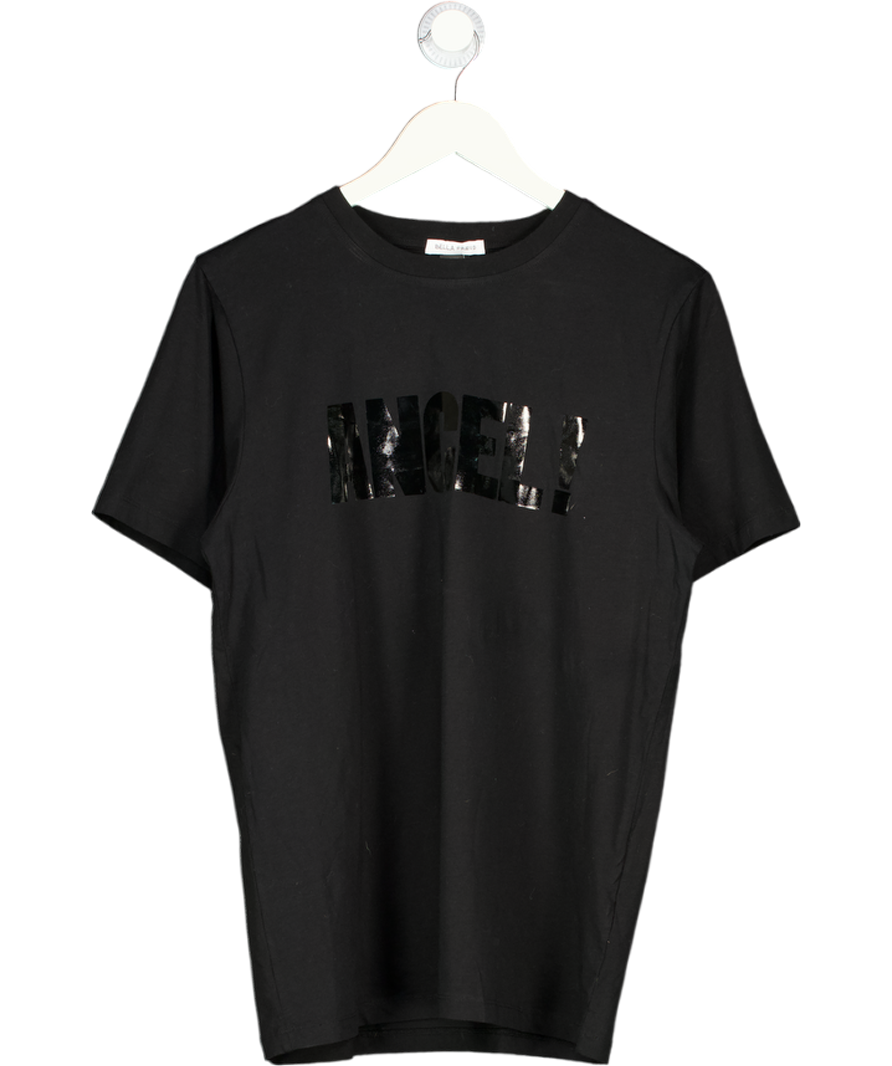 Bella Freud Black Angel Brand-print Organic-cotton T-shirt UK M