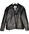 WRSTBHVR Longline Faux Black Keyla Leather Biker Jacket UK M