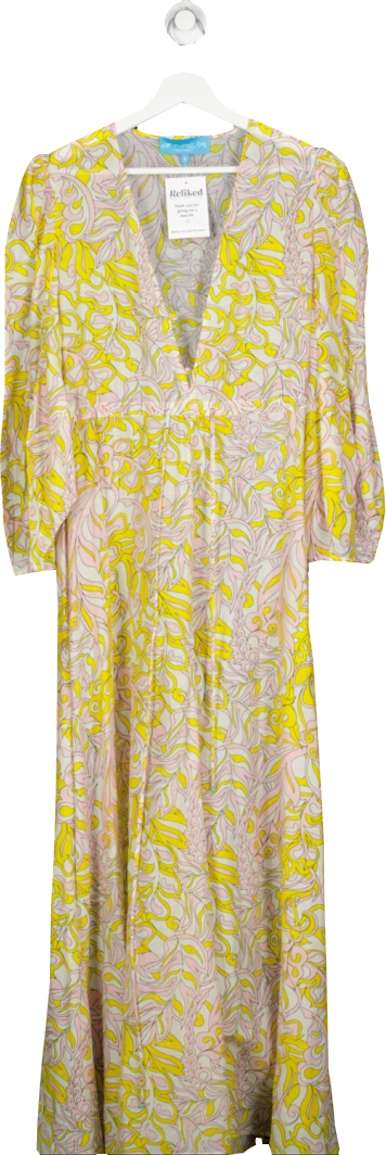 A Mere Co Multicoloured Maxi Dress In Retro Print UK S