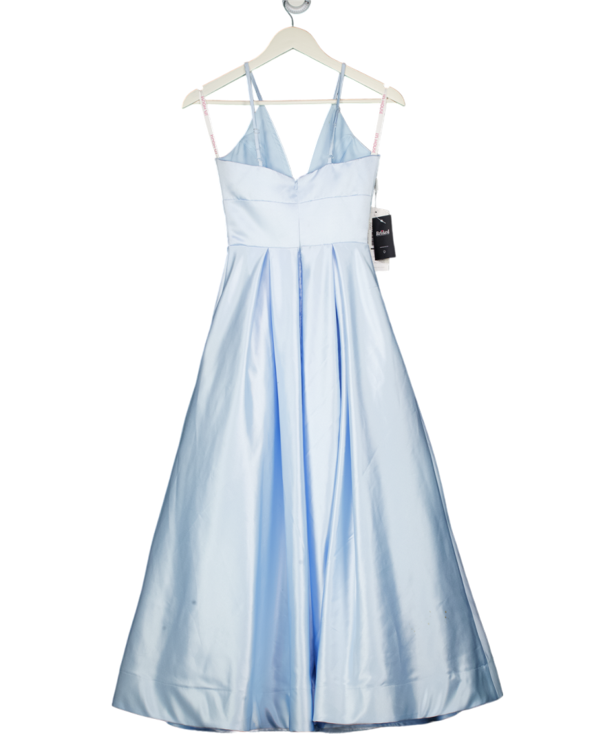 JJ's House Sky Blue Satin Gown Dress 32" Bust / Waist 23" UK XXS