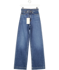JIGSAW Blue Balfour Long Wide Leg Jeans W24