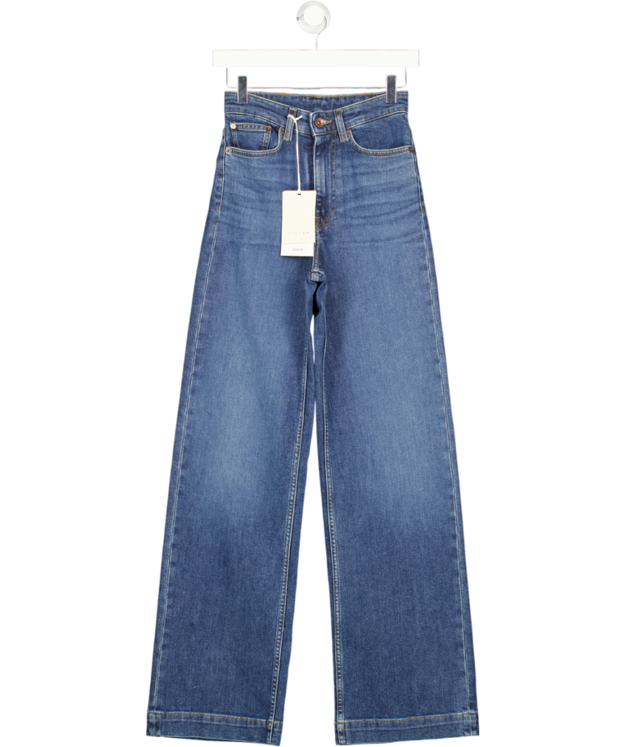 JIGSAW Blue Balfour Long Wide Leg Jeans W24