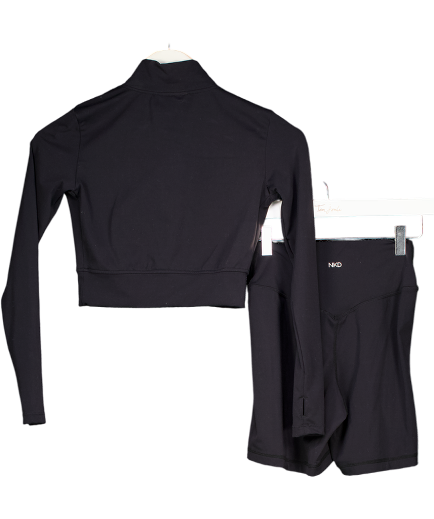 naked Black 1/4 Zip Top And Short Set UK XS