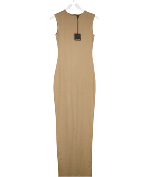 ENTIRE STUDIOS Beige Sleeveless Cotton Spandex Maxi Dress UK M