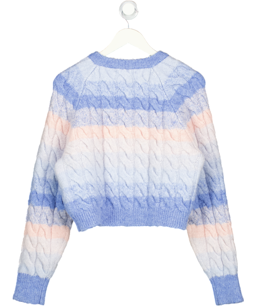 ZARA Baby Blue & Pink Ombre Cable Knit Cardigan UK M