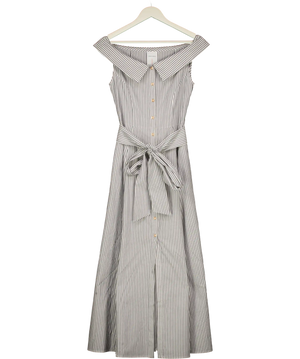FABRIQUE X Erasmo Sanpaolo Blue And White Striped Maxi Dress Size 0 UK 6