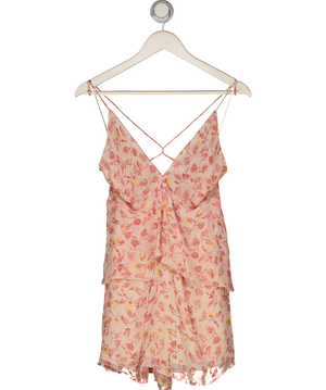 ZARA Pink Floral Ruffle Mini Dress UK M