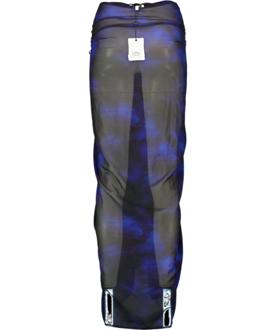 Sydney lane Blue Clovelly Long Sarong Neptune Print One Size