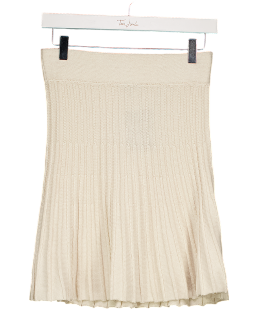 ZARA Cream Knit Fit & Flare Mini Skirt UK M