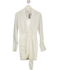 SIGNIFICANT OTHER Cream Drape Front Long Sleeve Mini Dress UK 6