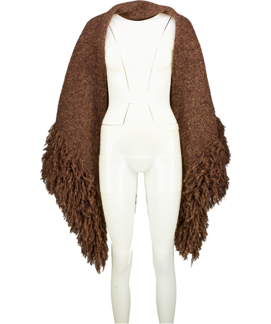 Brown Faux Fur Shawl One Size