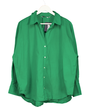 ZARA Green Poplin Cotton Oversized Shirt UK XXL