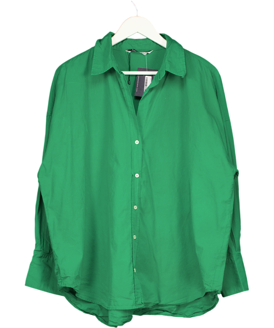 ZARA Green Poplin Cotton Oversized Shirt UK XXL