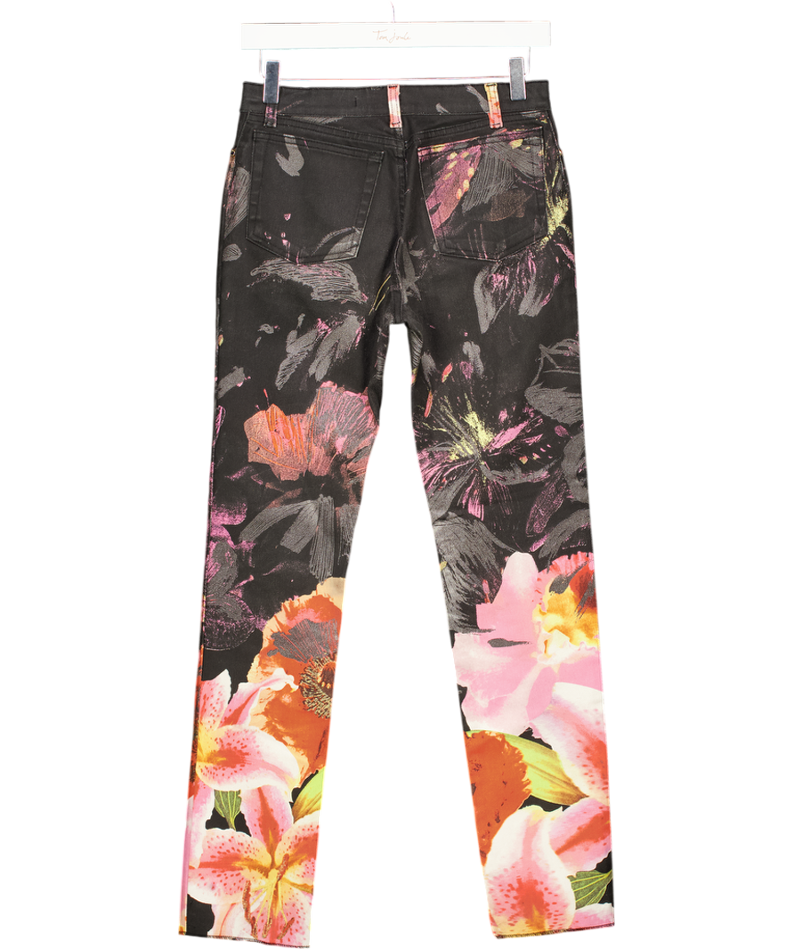 Roberto Cavalli Black Floral Renaissance Jeans UK XS