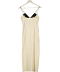 ZARA Beige / Lack Lace Trim Corset Midi Dress UK S