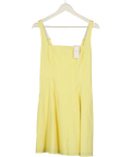 Abercrombie & Fitch Square Neck Pleated A-line Mini Skort Dress In Yellow Gingham UK L