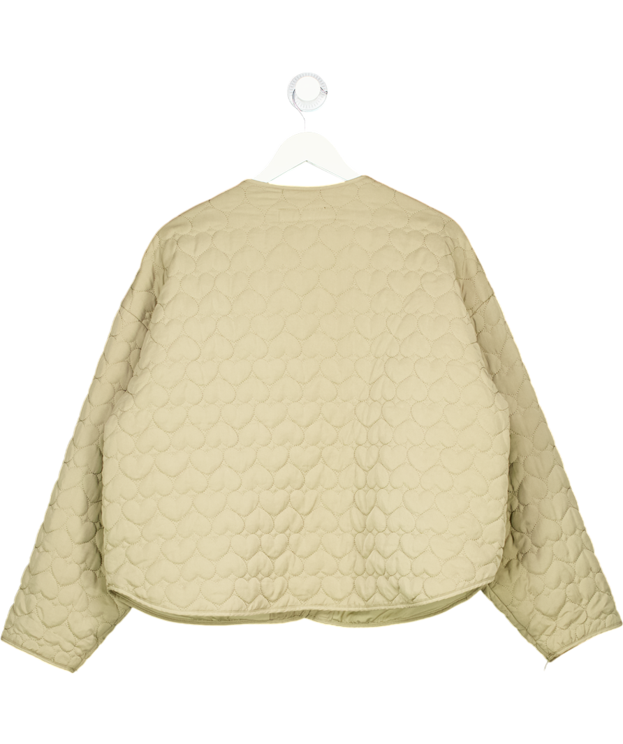 ZARA Green Heart Quilted Bomber Jacket UK XL