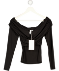 & Other Stories Black Ruched Off-shoulder Top UK S