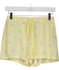 WHITE FOX Yellow Striped Floral Shorts UK XXS