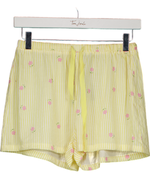 WHITE FOX Yellow Striped Floral Shorts UK XXS