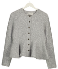 ANTHROPOLOGIE Grey Supersoft Hourglass Peplum Cardigan UK S