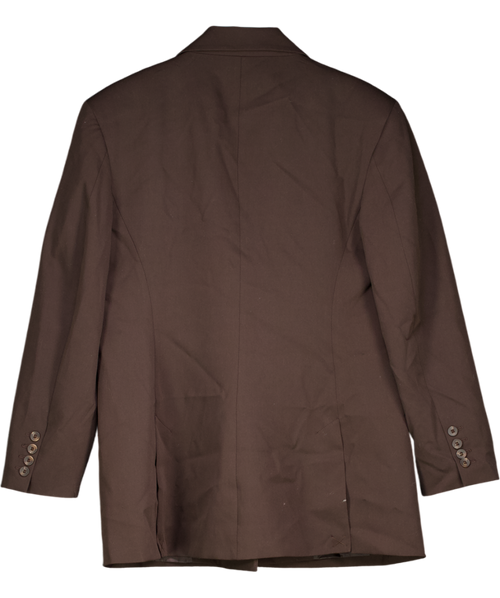ASOS Brown Double Breasted Oversized Blazer UK S