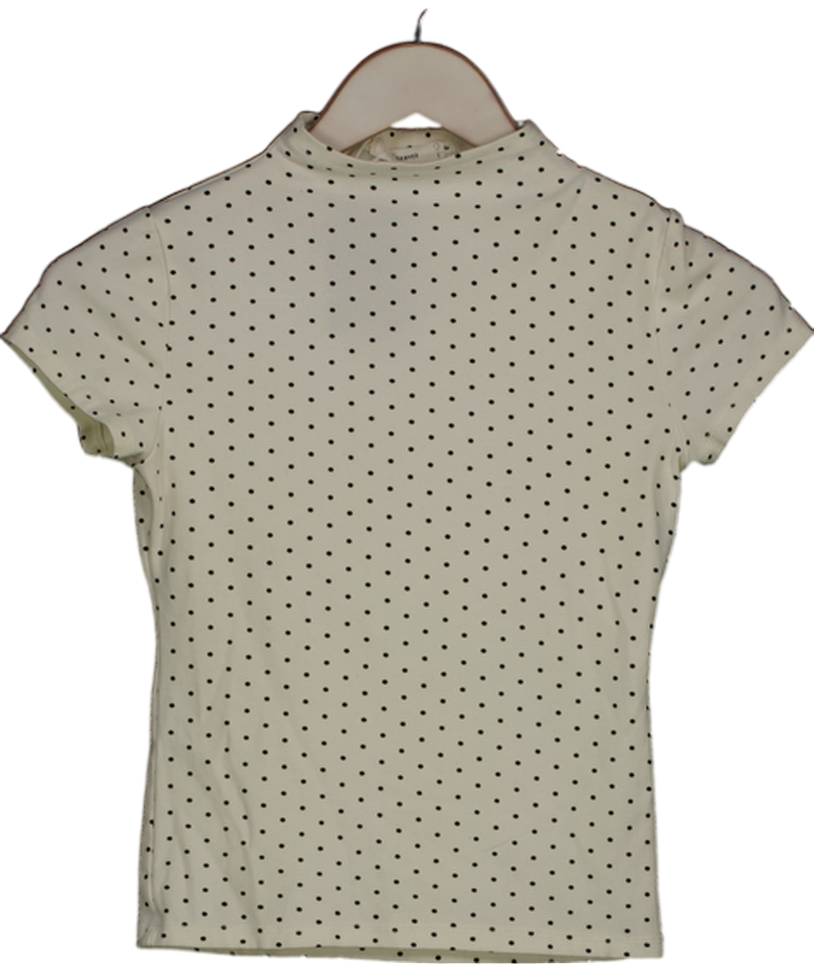 Reserved Cream Slim Fit Polka Dot T-shirt UK S