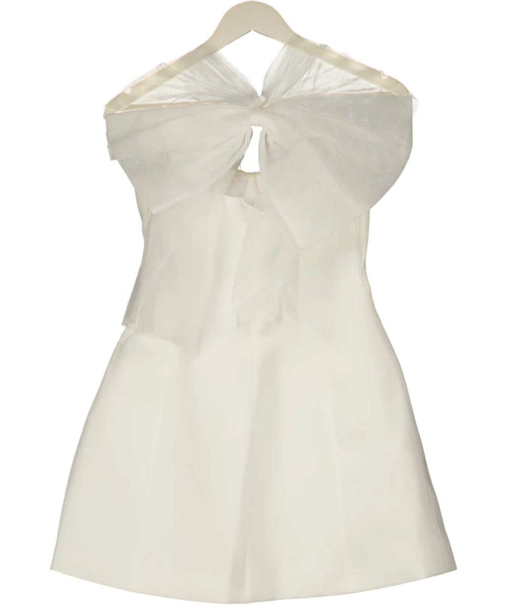 Meshki Cream Maryam Tulle Bow Mini Dress UK S