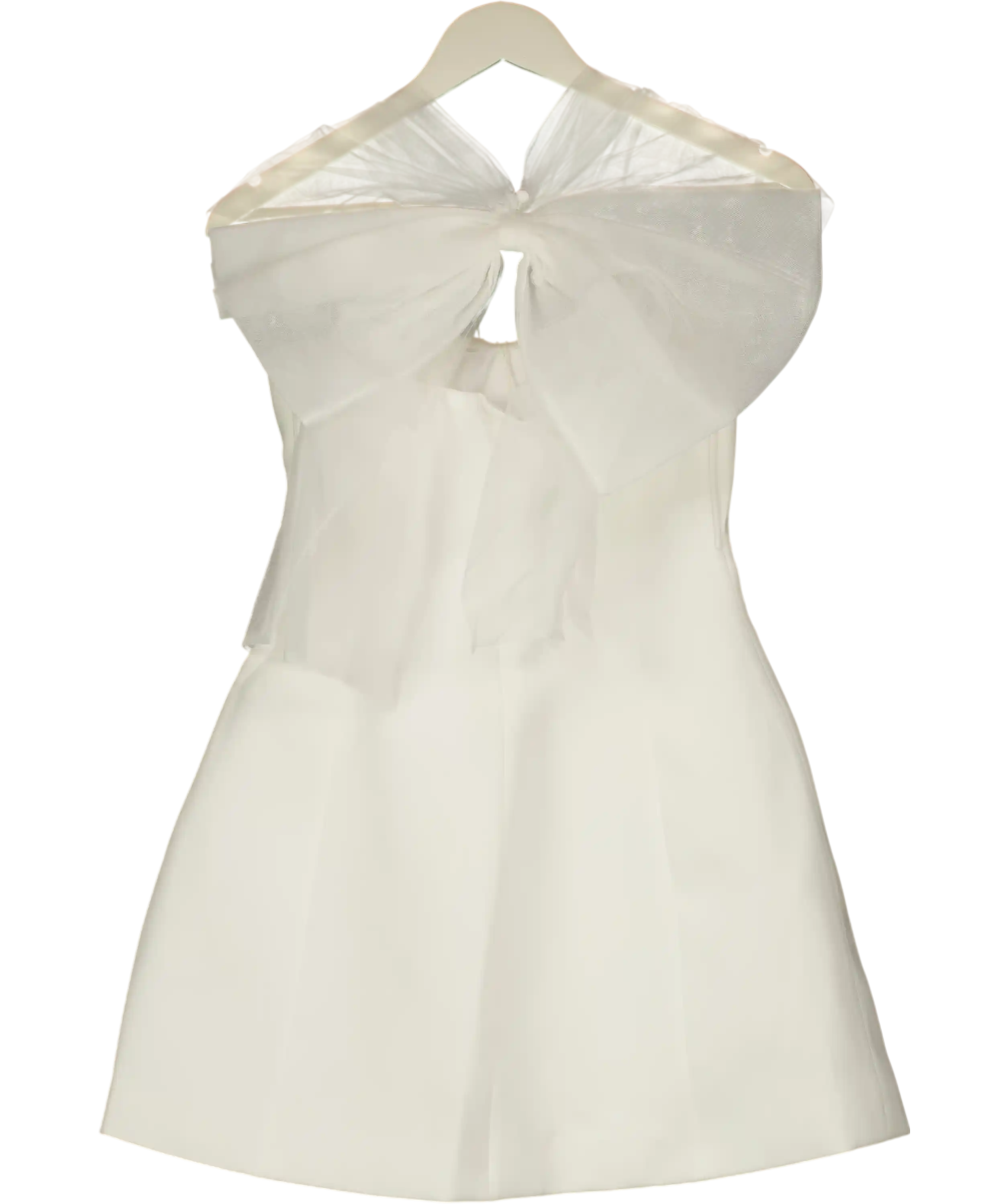Meshki Cream Maryam Tulle Bow Mini Dress UK S