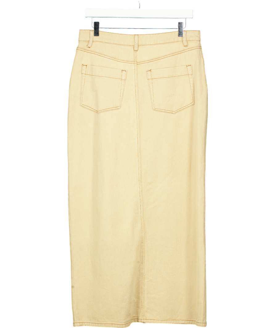 Karen Millen Beige Stone Denim Maxi Skirt UK 12