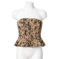 & Other Stories Beige And Brown Animal Print Corset  Top UK 12