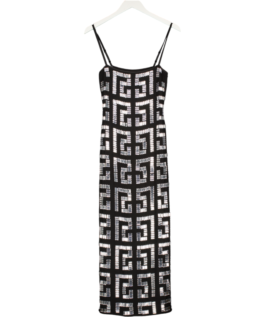 ASOS Black Crystal Embellished Maxi Dress UK 6