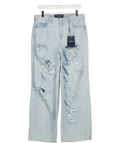JUICY COUTURE Blue Bleached Denim Distressed Wide Leg Jeans W27