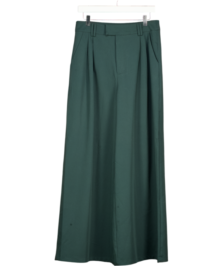 COLLUSION Dark Green Wide Leg Pleated Trouser UK S