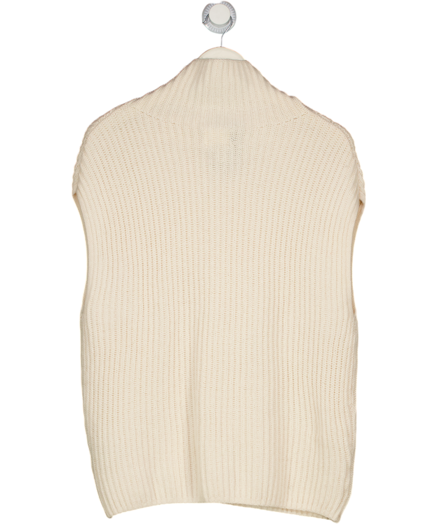 H&M Cream Wool-blend Turtleneck Sweater Vest UK S